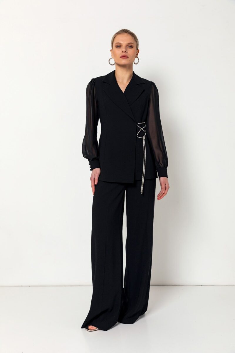Lana Sheer Sleeve Corset Blazer Set