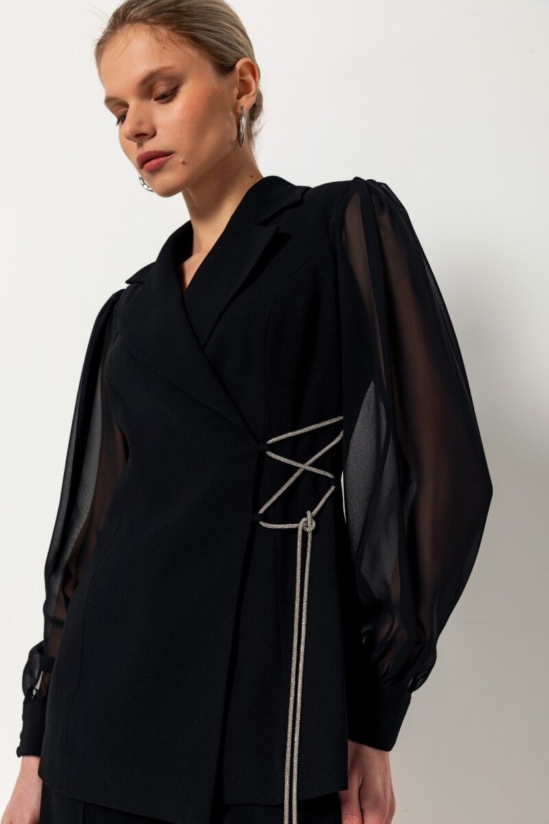 Lana Sheer Sleeve Corset Blazer Set - Image 6