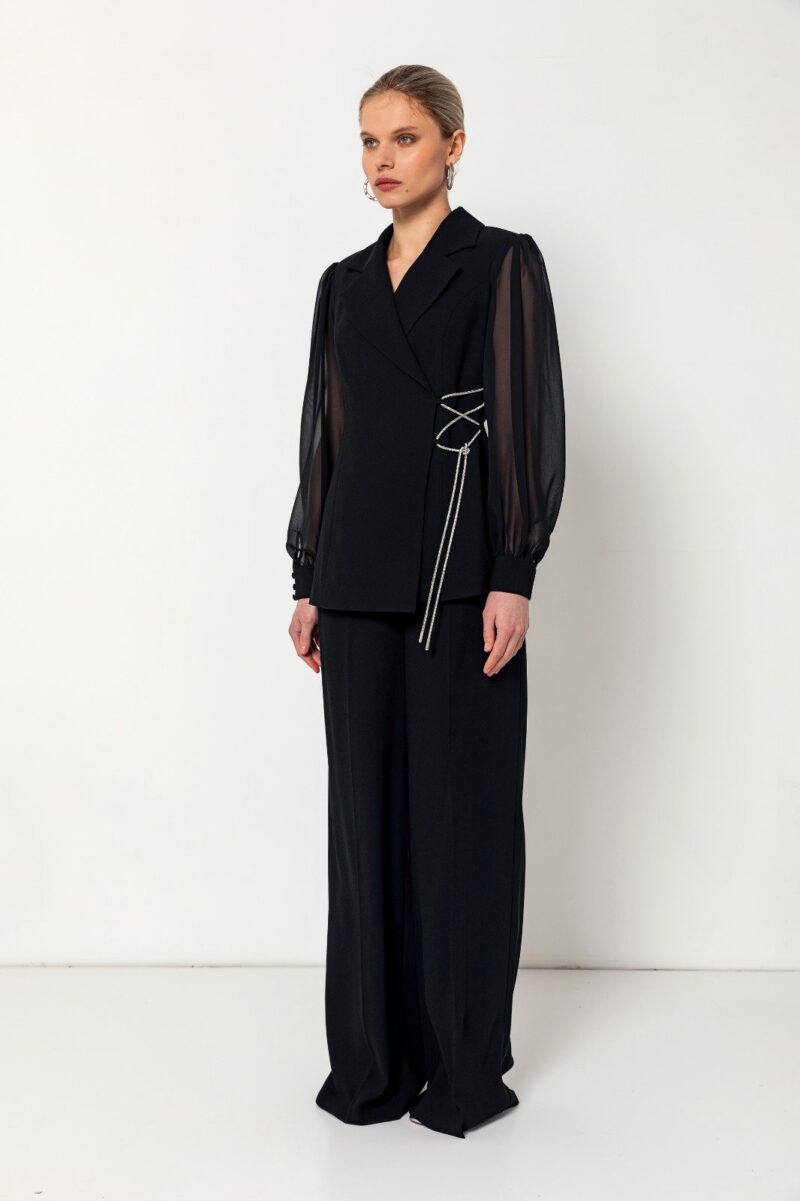 Lana Sheer Sleeve Corset Blazer Set - Image 5
