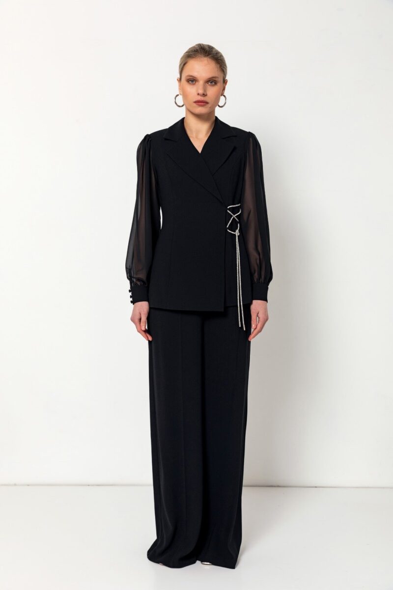 Lana Sheer Sleeve Corset Blazer Set - Image 2